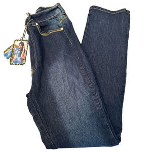 NWT Diamanté Ladies Blue Indigo Stretch Jeans